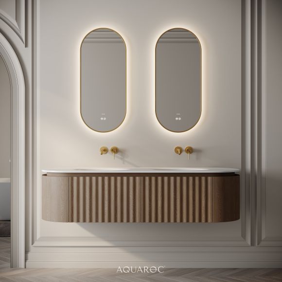 Belgravia Double Vanity Unit & Stone Basin 1600mm Smoked Oak